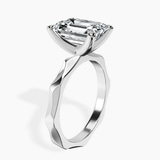 10kt White Gold Magnolia Texture Solitaire Lab Diamond Ring standing product image one