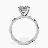 10kt White Gold Magnolia Texture Solitaire Lab Diamond Ring side right image one