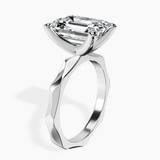 10kt White Gold Magnolia Texture Solitaire Lab Diamond Ring standing product image one