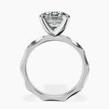 10kt White Gold Magnolia Texture Solitaire Lab Diamond Ring side right image one