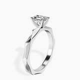 10kt White Gold Magnolia Texture Solitaire Lab Diamond Ring standing product image one
