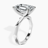 10kt White Gold Magnolia Texture Solitaire Lab Diamond Ring standing product image one
