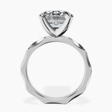 10kt White Gold Magnolia Texture Solitaire Lab Diamond Ring side right image one