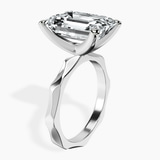 10kt White Gold Magnolia Texture Solitaire Lab Diamond Ring standing product image one