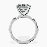 10kt White Gold Magnolia Texture Solitaire Lab Diamond Ring side right image one