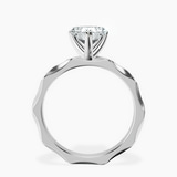 10kt White Gold Magnolia Texture Solitaire Lab Diamond Ring side right image one
