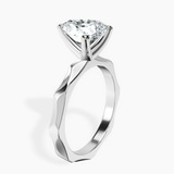 10kt White Gold Magnolia Texture Solitaire Lab Diamond Ring standing product image one