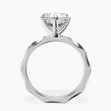 10kt White Gold Magnolia Texture Solitaire Lab Diamond Ring side right image one