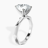 10kt White Gold Magnolia Texture Solitaire Lab Diamond Ring standing product image one