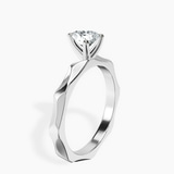 10kt White Gold Magnolia Texture Solitaire Lab Diamond Ring standing product image one