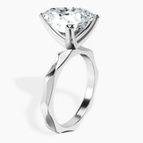 10kt White Gold Magnolia Texture Solitaire Lab Diamond Ring standing product image one