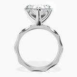 10kt White Gold Magnolia Texture Solitaire Lab Diamond Ring side right image one