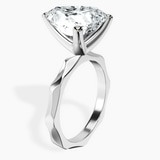 10kt White Gold Magnolia Texture Solitaire Lab Diamond Ring standing product image one