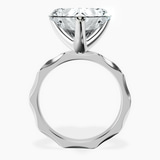 10kt White Gold Magnolia Texture Solitaire Lab Diamond Ring side right image one