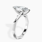 10kt White Gold Magnolia Texture Solitaire Lab Diamond Ring standing product image one