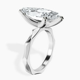 10kt White Gold Magnolia Texture Solitaire Lab Diamond Ring standing product image one