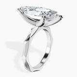 10kt White Gold Magnolia Texture Solitaire Lab Diamond Ring standing product image one