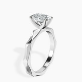 10kt White Gold Magnolia Texture Solitaire Lab Diamond Ring standing product image one