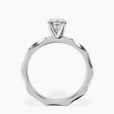 10kt White Gold Magnolia Texture Solitaire Lab Diamond Ring side right image one