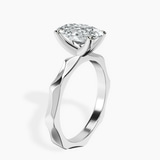 9ct White Gold Magnolia Texture Solitaire Lab Diamond Ring standing product image one