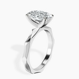 10kt White Gold Magnolia Texture Solitaire Lab Diamond Ring standing product image one