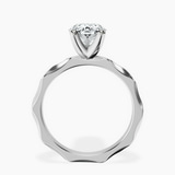 10kt White Gold Magnolia Texture Solitaire Lab Diamond Ring side right image one