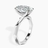 10kt White Gold Magnolia Texture Solitaire Lab Diamond Ring standing product image one