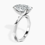 10kt White Gold Magnolia Texture Solitaire Lab Diamond Ring standing product image one
