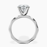 10kt White Gold Magnolia Texture Solitaire Lab Diamond Ring side right image one