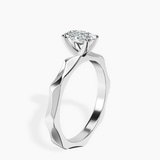 10kt White Gold Magnolia Texture Solitaire Lab Diamond Ring standing product image one