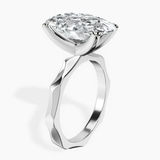 10kt White Gold Magnolia Texture Solitaire Lab Diamond Ring standing product image one