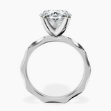 10kt White Gold Magnolia Texture Solitaire Lab Diamond Ring side right image one