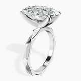 10kt White Gold Magnolia Texture Solitaire Lab Diamond Ring standing product image one