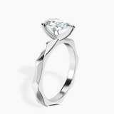 10kt White Gold Magnolia Texture Solitaire Lab Diamond Ring standing product image one