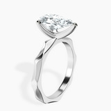 10kt White Gold Magnolia Texture Solitaire Lab Diamond Ring standing product image one