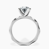 10kt White Gold Magnolia Texture Solitaire Lab Diamond Ring side right image one