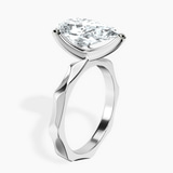 10kt White Gold Magnolia Texture Solitaire Lab Diamond Ring standing product image one