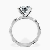 10kt White Gold Magnolia Texture Solitaire Lab Diamond Ring side right image one