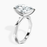 10kt White Gold Magnolia Texture Solitaire Lab Diamond Ring standing product image one
