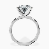 10kt White Gold Magnolia Texture Solitaire Lab Diamond Ring side right image one