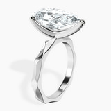 10kt White Gold Magnolia Texture Solitaire Lab Diamond Ring standing product image one
