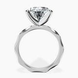 10kt White Gold Magnolia Texture Solitaire Lab Diamond Ring side right image one