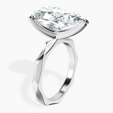 10kt White Gold Magnolia Texture Solitaire Lab Diamond Ring standing product image one
