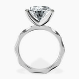 10kt White Gold Magnolia Texture Solitaire Lab Diamond Ring side right image one