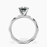 10kt White Gold Magnolia Texture Solitaire Lab Diamond Ring side right image one