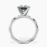 10kt White Gold Magnolia Texture Solitaire Lab Diamond Ring side right image one
