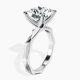10kt White Gold Magnolia Texture Solitaire Lab Diamond Ring standing product image one