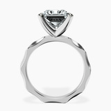10kt White Gold Magnolia Texture Solitaire Lab Diamond Ring side right image one