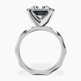 10kt White Gold Magnolia Texture Solitaire Lab Diamond Ring side right image one