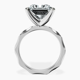 10kt White Gold Magnolia Texture Solitaire Lab Diamond Ring side right image one